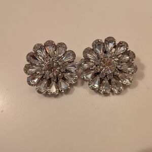 MID CENTURY Elegant Clip on Rhinestone Earrings or Shoe Clips